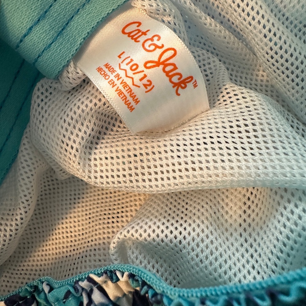 Cat & Jack Teal Shark Swim Shorts - Picture 5 of 5